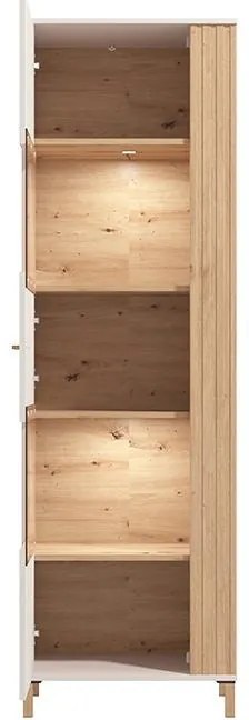 Βιτρίνα Μονόφυλλη Belfort 1K VS1 Cashmere - Artisan Oak 60x40x193εκ 60x40x193 εκ.
