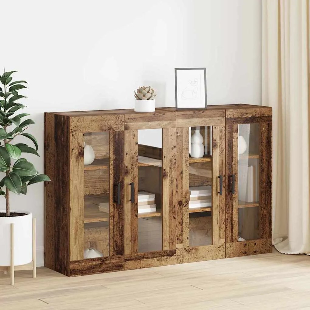 vidaXL Ντουλάπια Τοίχου 2 pcs Παλαιό ξύλο 69.5 x 34 x 90 εκ.