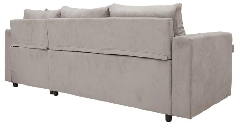 Γωνιακός καναπές-κρεβάτι αναστρέψιμος Lilian pakoworld ύφασμα μπεζ 225x148x81εκ - Ύφασμα - 166-000018