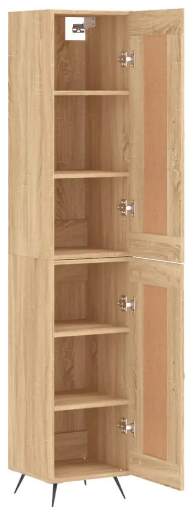 vidaXL Μπουφές Sonoma δρυς 34,5 x 34 x 180 εκ. από Επεξεργασμένο Ξύλο