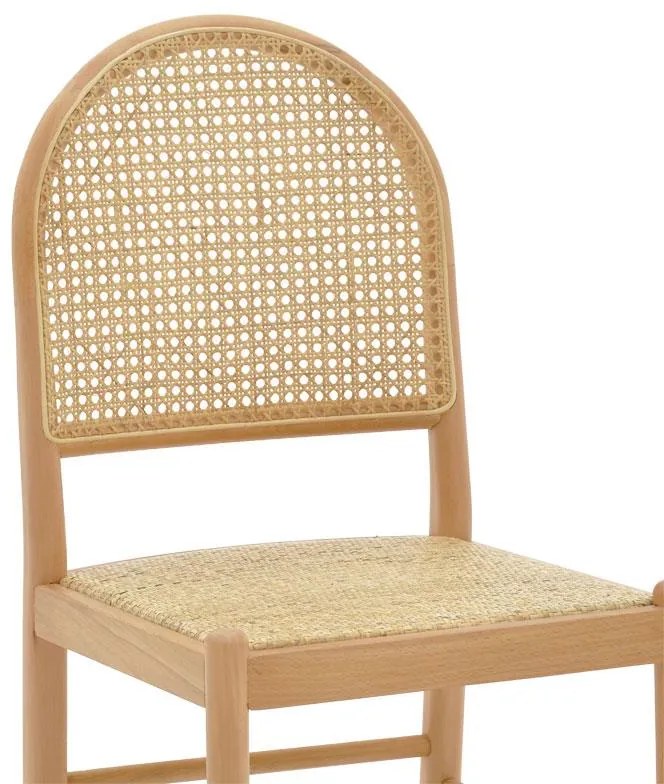 Καρέκλα Alessia ξύλο οξιάς-rattan φυσικό 43x40x89εκ