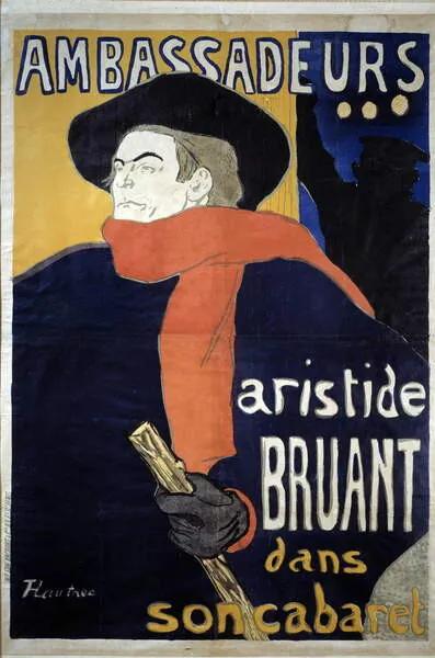 Toulouse-Lautrec, Henri de - Εκτύπωση έργου τέχνης Poster for Aristide Bruant, (26.7 x 40 cm)