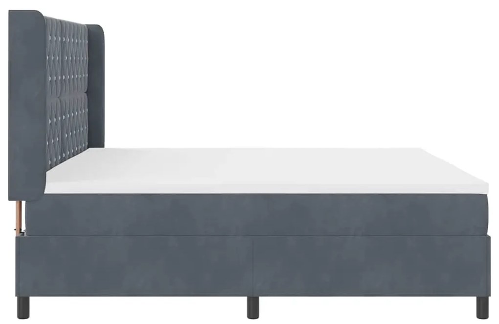vidaXL Κρεβάτι με ελατήρια Σκούρο γκρι 200 x 200 cm Βελούδο