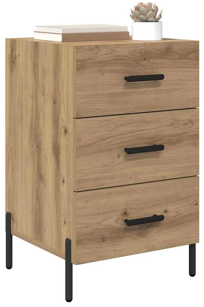 vidaXL Κομοδίνο artisan δρυς 40 x 40 x 66 εκ Επεξεργασμένο ξύλο