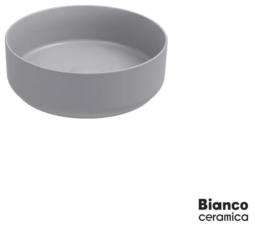 Bianco Ceramica Etna Νιπτήρας Πορσελάνης Επικαθήμενος Φ36 Stone Grey