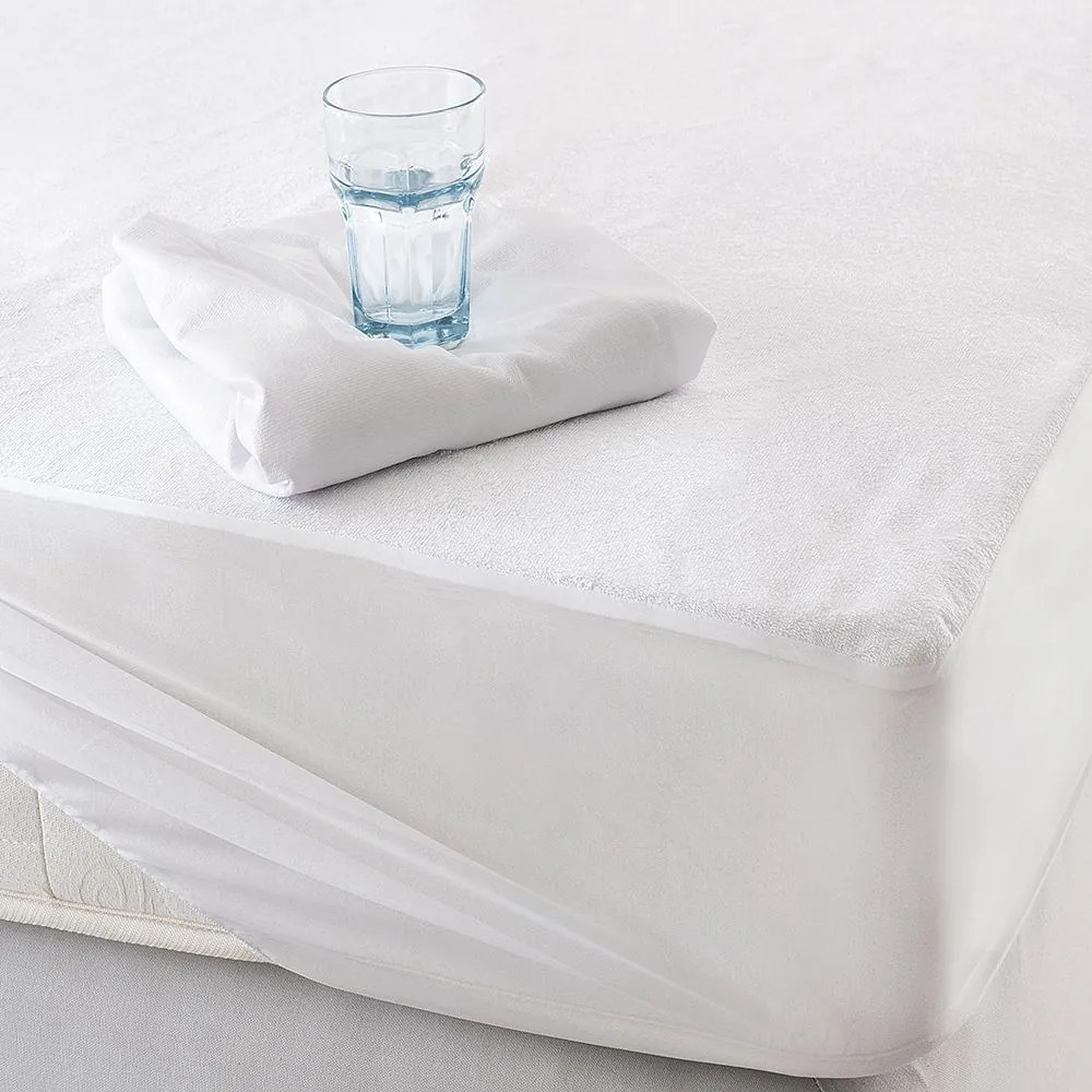 Επίστρωμα Αδιάβροχο Με Λάστιχο White Ρυθμός Ημίδιπλο 120x200cm 100% Βαμβάκι