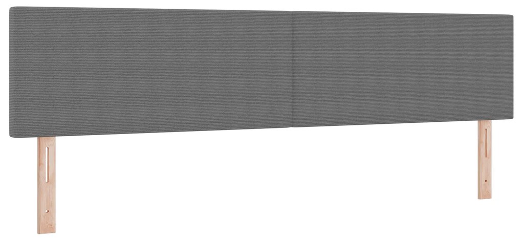 vidaXL LED κεφαλάρι με φώτα λωρίδας LED Ανοιχτό γκρι 200 cm ύφασμα