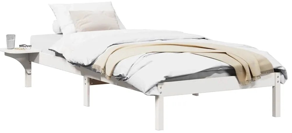 vidaXL Πλαίσιο κρεβατιού με κομοδίνα Λευκό 90 x 200 cm Λευκό