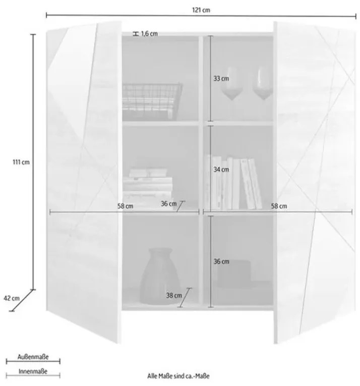 Vito Μπουφές Λευκός 121x42x111