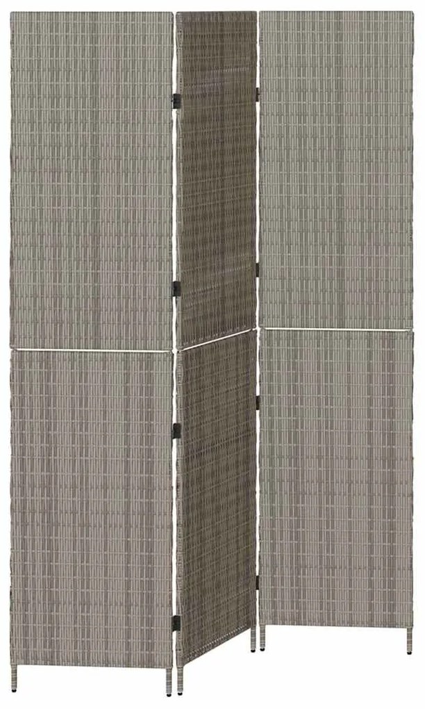 vidaXL Διαχωριστικό Δωματίου Γκρι 147 x 180 cm συνθετικό ρατάν