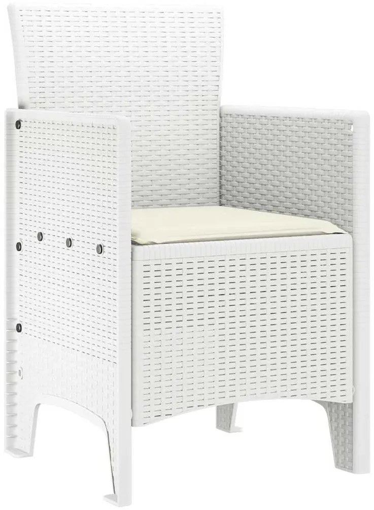 vidaXL Καρέκλα Κήπου 4 pcs Λευκό 53 x 49 x 85 εκ. PP
