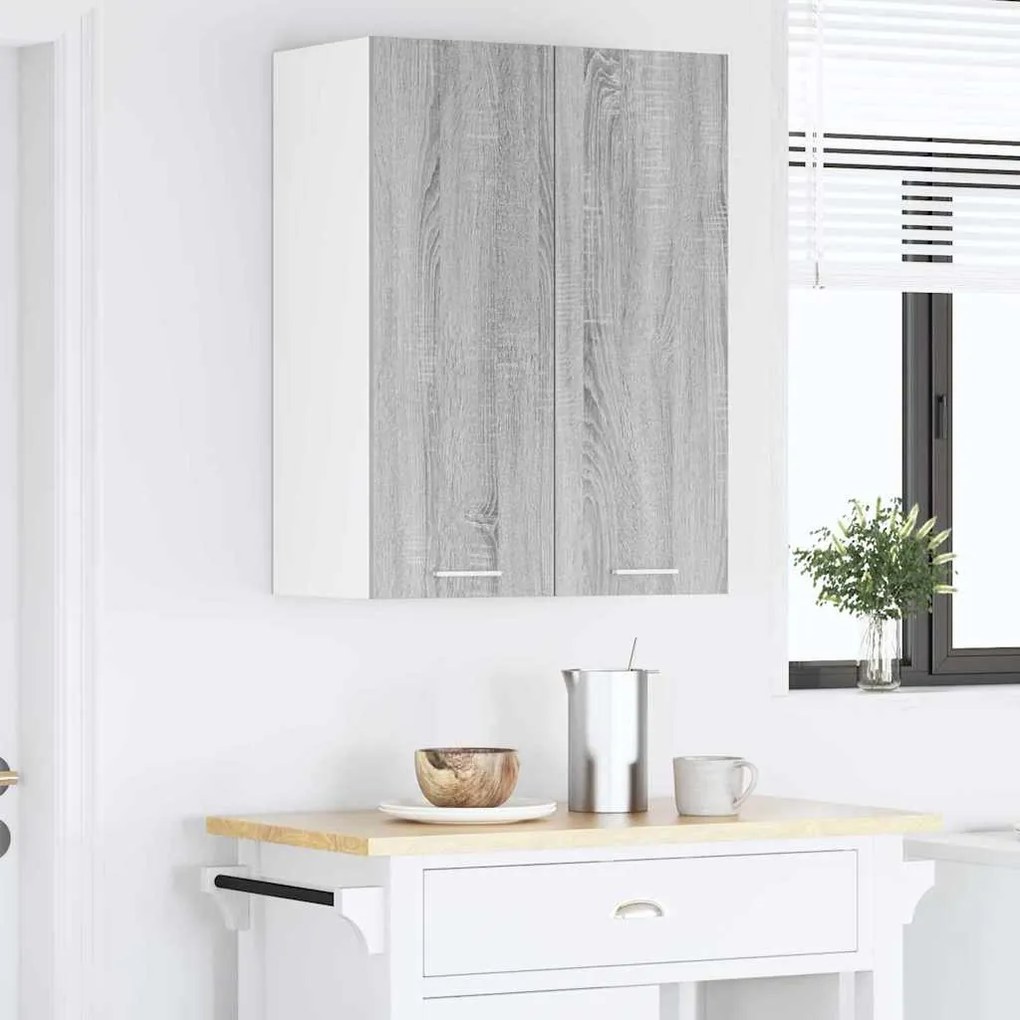 vidaXL Κρεμαστό ντουλάπι με αποθήκευση Γκρίζο Σονομα 60 x 31 x 80 εκ.