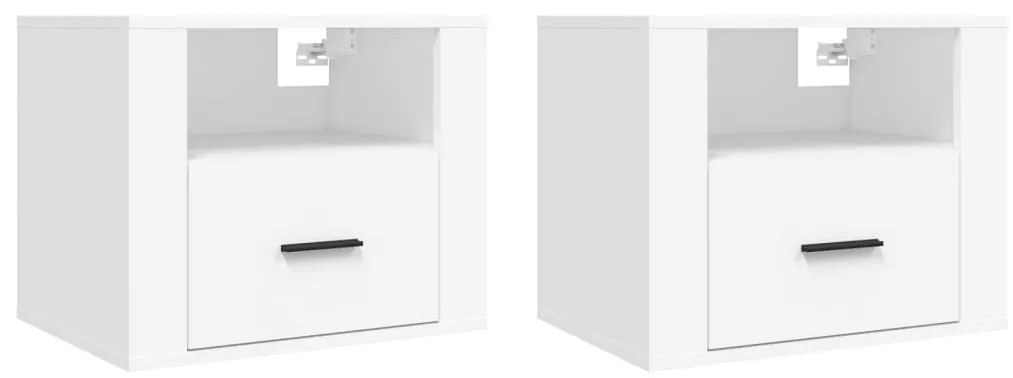 vidaXL Κομοδίνα Επιτοίχια 2 τεμ. Λευκά 50x36x40 εκ.