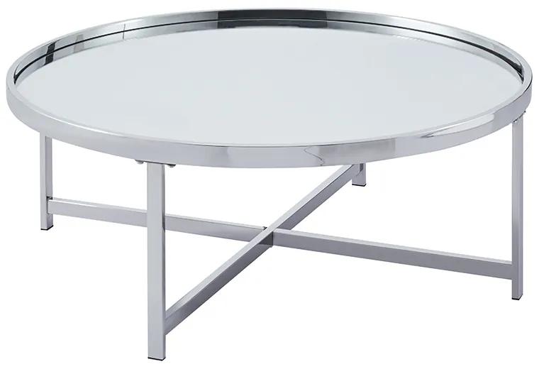 Tραπέζι σαλονιού Tristan μέταλλο ασημί-γυαλί Φ105x40εκ Υλικό: STAINLESS STEEL 138-000018