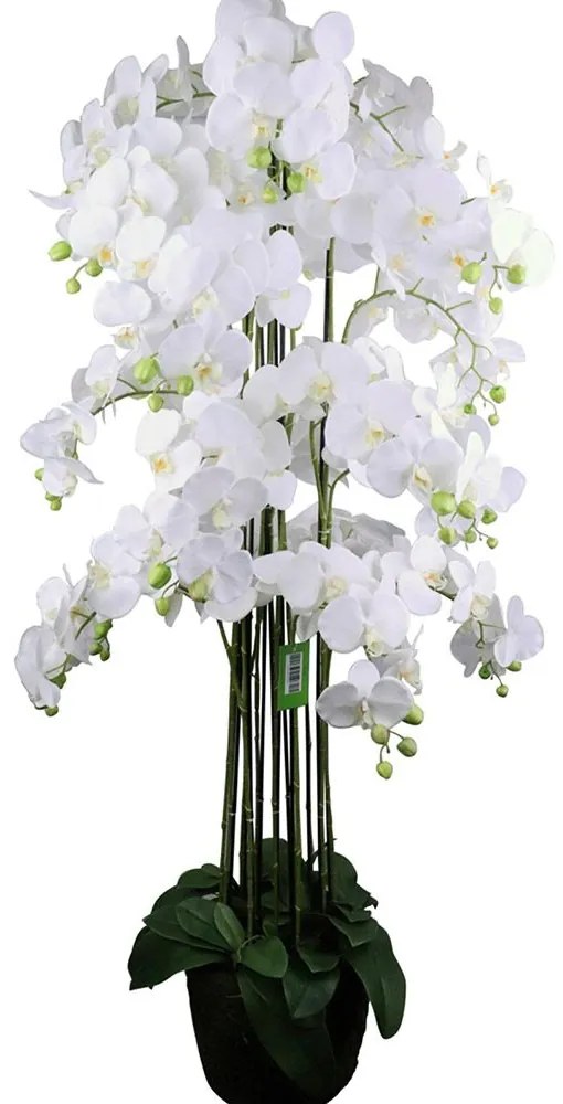 Τεχνητό Φυτό Ορχιδέα Phalaenopsis 1401-6 153cm White Supergreens Ύφασμα,Πλαστικό