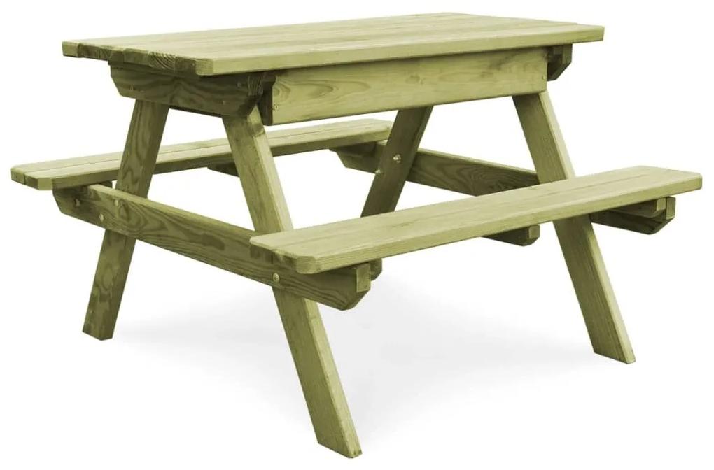 Τραπέζι Πικ-νικ Παιδικό Παγκάκια 90x90x58 εκ Εμποτ. Ξύλο Πεύκου - Πράσινο