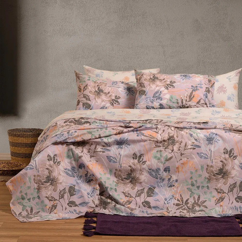 Σετ Σεντόνια Polycotton King Με Λάστιχο 180x200+32εκ. Elrod Lilac Casual Line Melinen 20003668