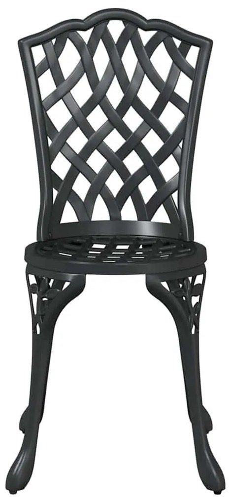 vidaXL Καρέκλα Κήπου 2 pcs Μαύρο 55 x 56.5 x 91εκ Αλουμίνιο