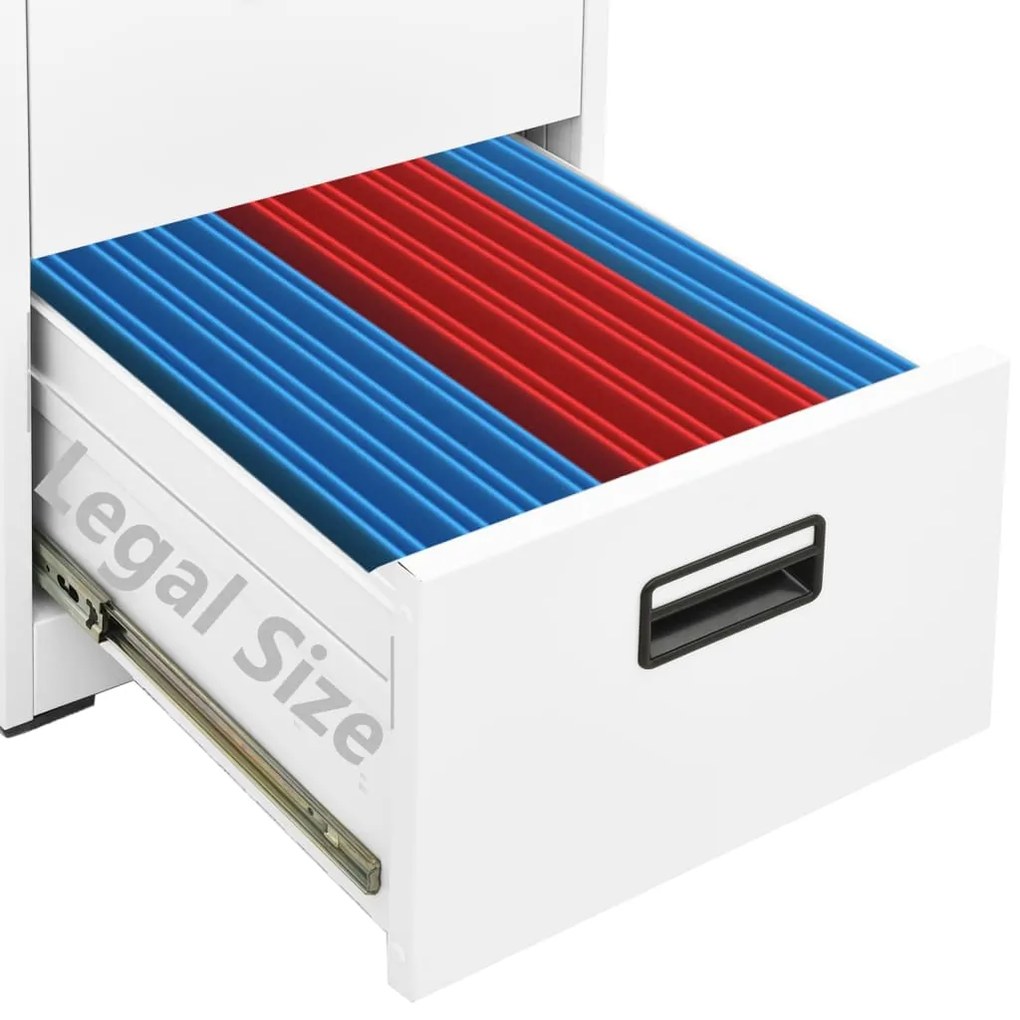 vidaXL Αρχειοθήκη Λευκή 46 x 62 x 164 εκ. από Ατσάλι