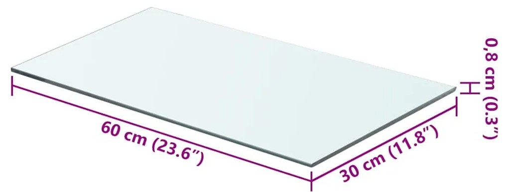 vidaXL Ράφι Πάνελ Διάφανο 60 x 30 εκ. Γυάλινο