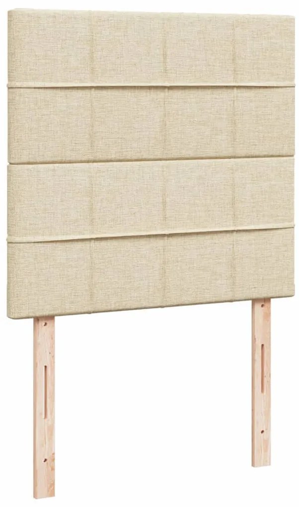 Κρεβάτι Boxspring με Στρώμα Κρεμ 100 x 200 εκ. Υφασμάτινο - Κρεμ