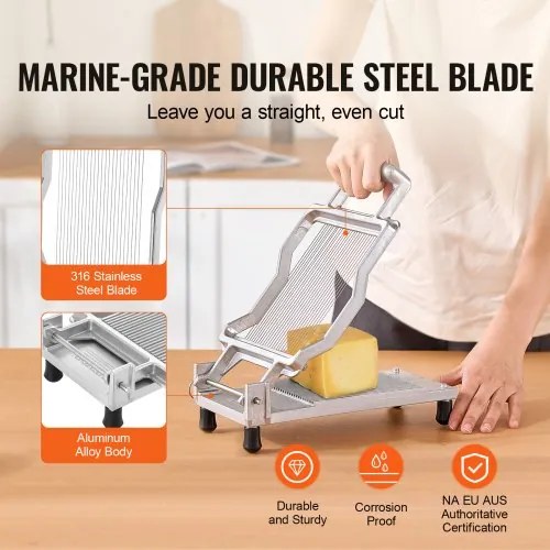 VEVOR Cheese Cutter with Wire Cheeser Butter Cutting 0.2" Thin Cheese Slicer