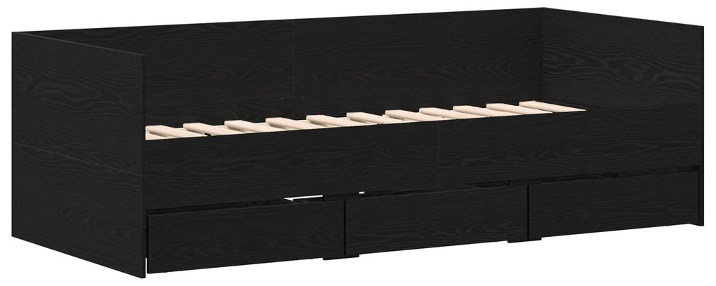 vidaXL Δίπλωμα Μαύρη δρυς Επεξεργασμένο ξύλο 90 x 200 cm Ανθεκτικό