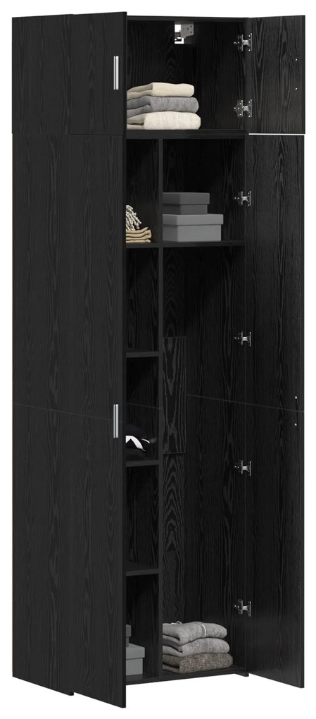 vidaXL ντουλάπα  Μαύρη Δρυς 70x42.5x225 εκ Επεξεργασμένο Ξύλο