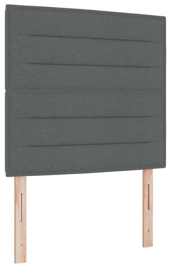 vidaXL κρεβάτι box spring με στρώμα σκούρο γκρι 80x200 εκ. ύφασμα