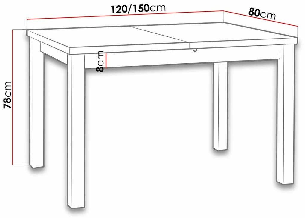 Τραπέζι Victorville 120, Κλήθρα, 78x80x120cm, 32 kg, Επιμήκυνση, Πλαστικοποιημένη μοριοσανίδα, Ξύλο, Μερικώς συναρμολογημένο, Ξύλο: Οξιά | Epipla1.gr