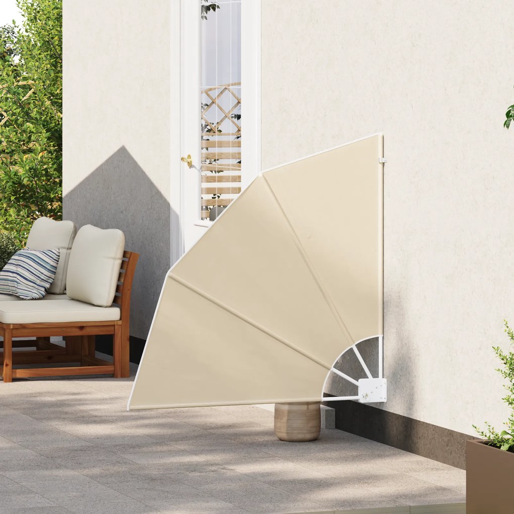 vidaXL Αδιάφανο σκίαστρο μπαλκονιού Μπεζ 115 x 115 εκ ύφασμα