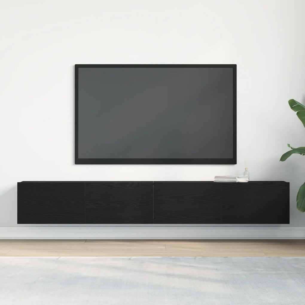 vidaXL Κόγχες τηλεόρασης 2 τεμ Μαύρο Δρύς 100x30x30 εκ Επεξεργασμένο ξύλο