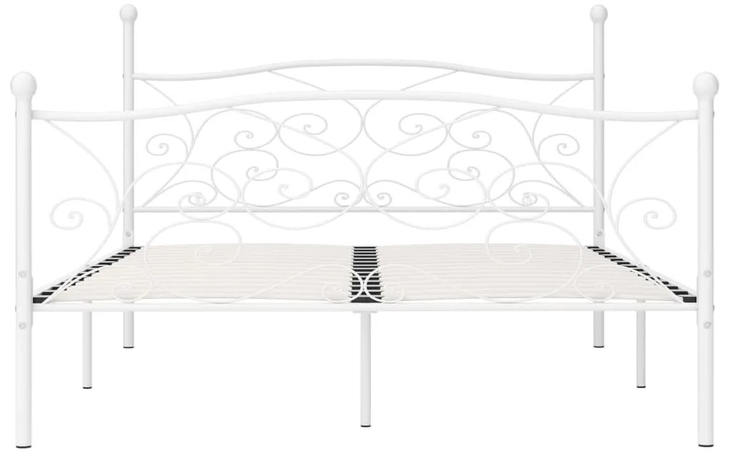vidaXL Πλαίσιο Κρεβατιού με Τελάρο Λευκό 200 x 200 εκ. Μεταλλικό