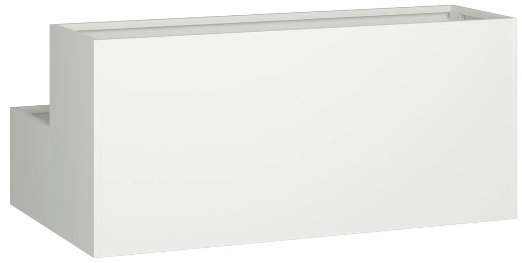 vidaXL Γλάστρα Κήπου 2 επιπέδων 100x60x45 εκ Λευκό Ατσάλι