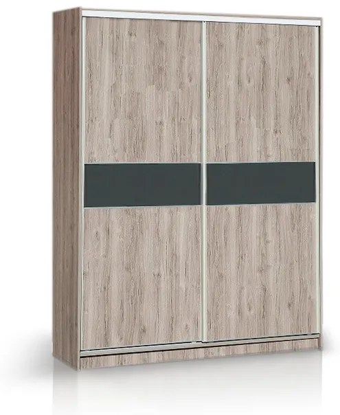ΧΕΡΙ ΞΥΛΟ Ντουλάπα συρ. 2φυλ. 185cm Μ. x 60cm x 240cm Υ. -  Οριζόντιο σχέδιο ξυλο - ΚΩΔ.: 10-03x