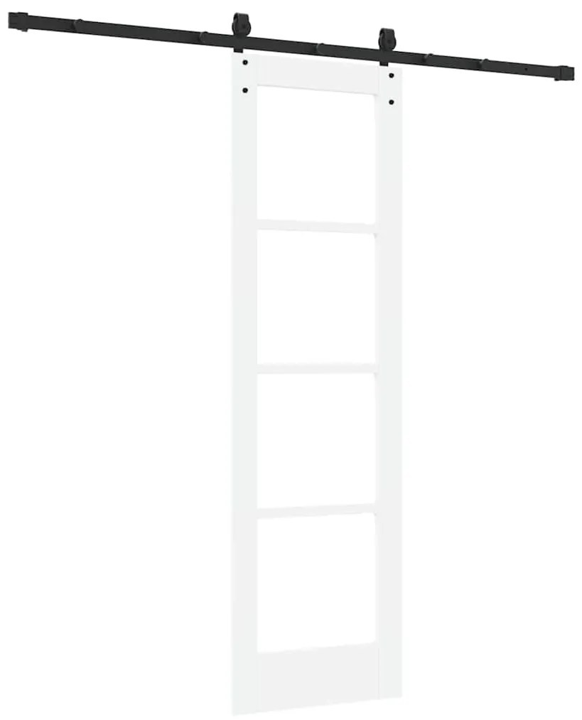 vidaXL Ολισθητή Πόρτα Λευκό 61 x 198.5 εκ. Ξύλο και μέταλλο