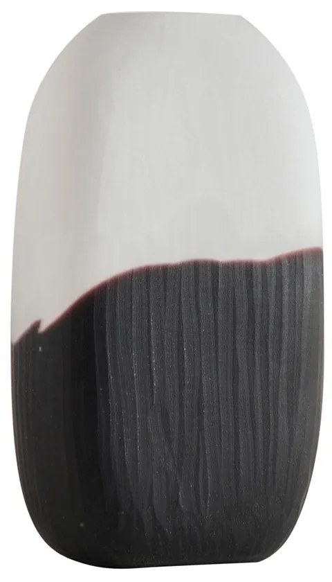 Βάζο Γυάλινο Vase 247 19x10x31cm White-Black Kentia Γυαλί