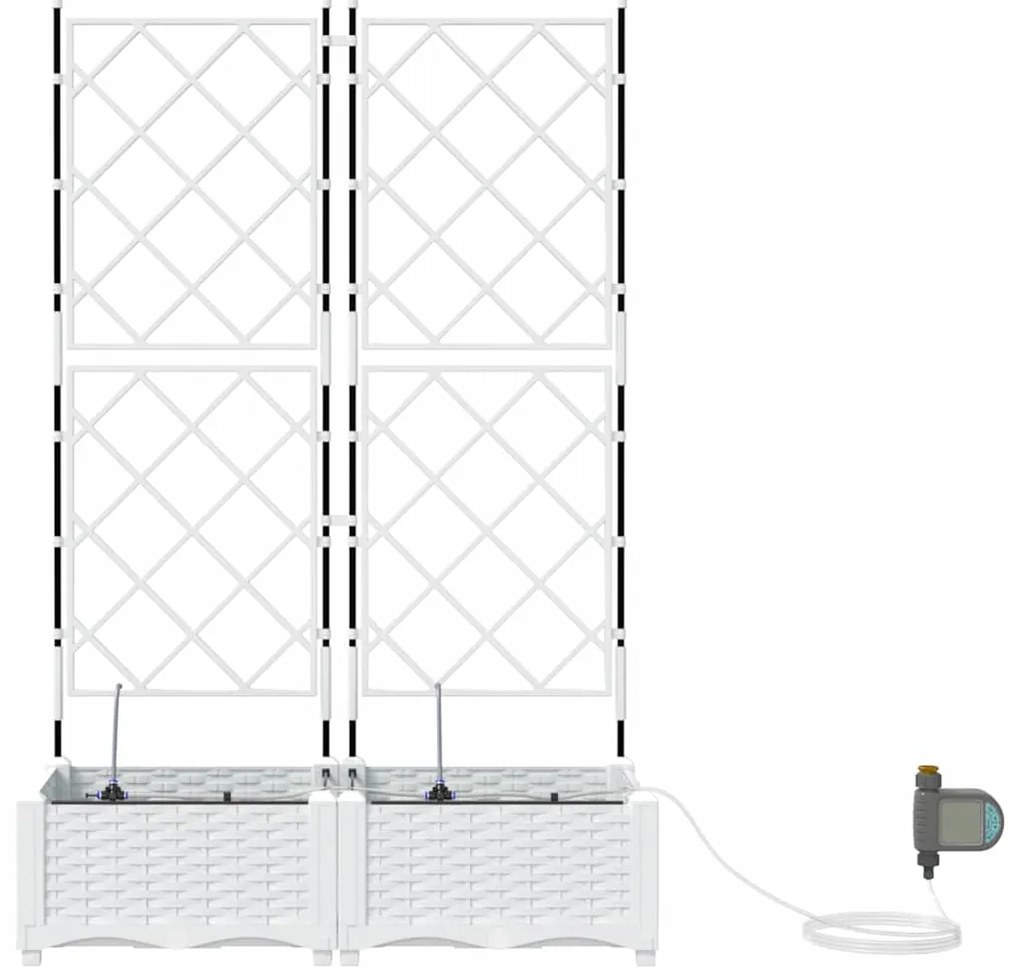 vidaXL Ζαρντινιέρες κήπου Λευκό 80 x 40 x 126 cm Ατσάλι
