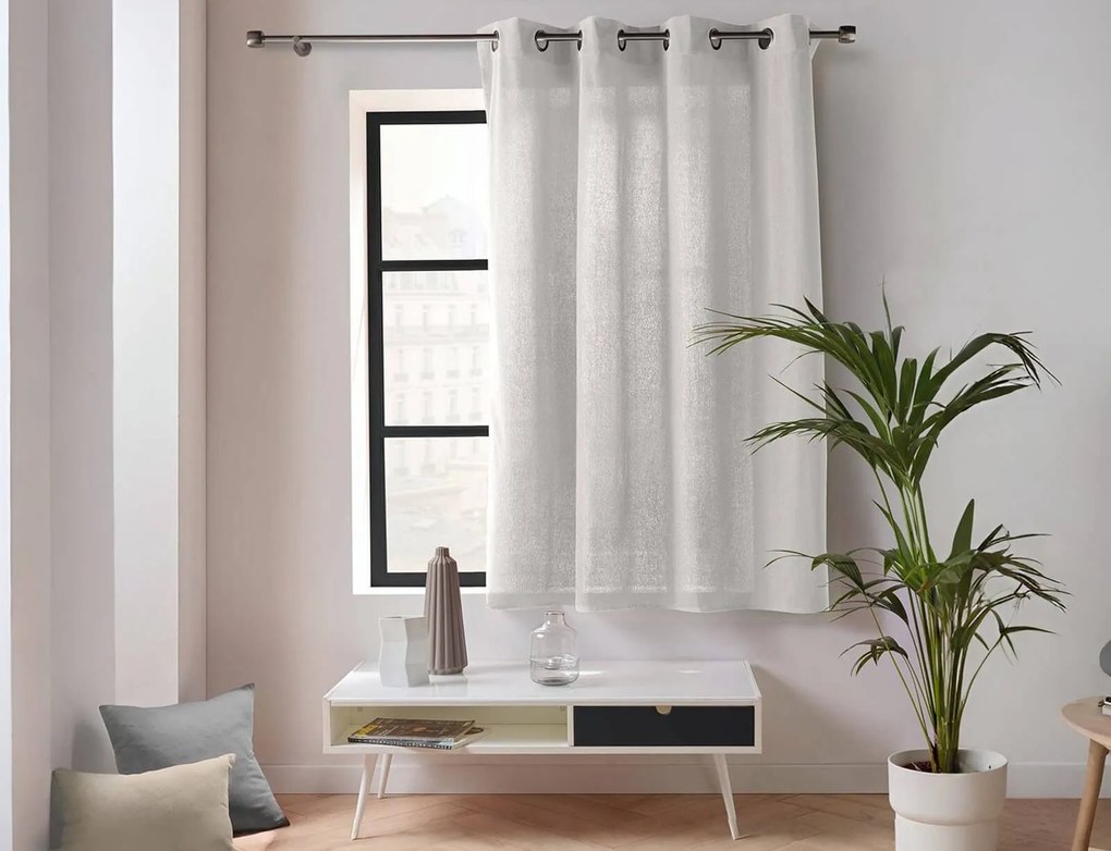 Κουρτίνα Παραθύρου Mέτριας Σκίασης Twily Douceur d'intérieur με τρουκς και διαστάσεις 135x180cm - White
