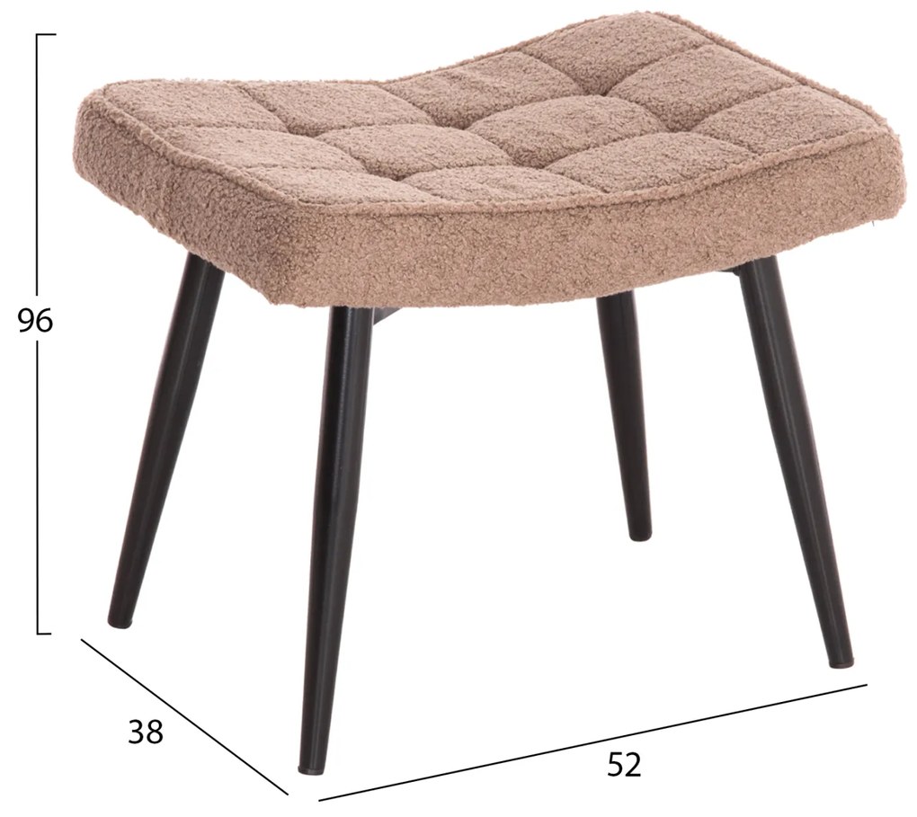 ΠΟΛΥΘΡΟΝΑ ΜΠΕΡΖΕΡΑ CRAWLEY ΜΕ ΥΠΟΠΟΔΙΟ HM8918.26 ΥΦΑΣΜΑ ΜΠΟΥΚΛΕ ΚΑΦΕ 69x73x96Yεκ.