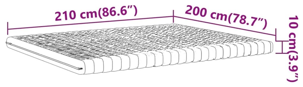 Στρώμα Αφρού 7 Ζωνών Σκληρότητα 20 ILD Λευκό 200x210 εκ. - Λευκό
