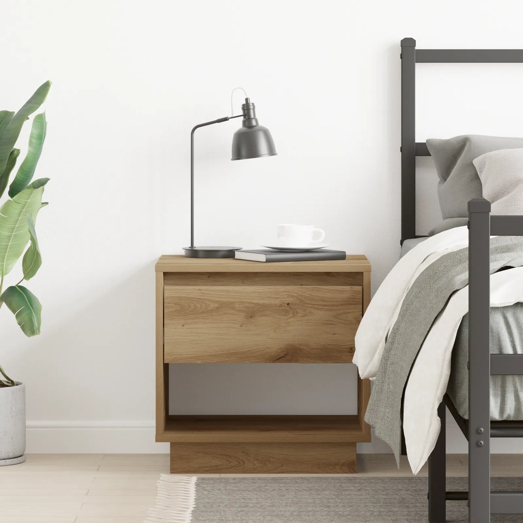 vidaXL Κομοδίνο Καλλιτέχνη Δρυς 45x34x46 εκ Επεξεργασμένο ξύλο