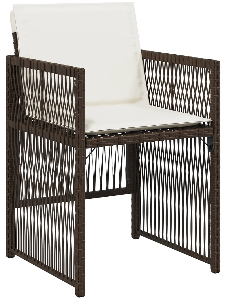 vidaXL Καφετί Σετ Κήπου για Φαγητό 5 pcs Καφέ Ατσάλι