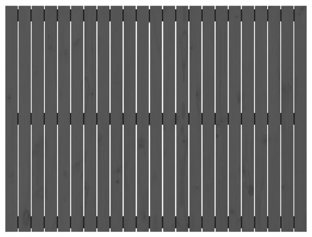 vidaXL Κεφαλάρι Τοίχου Γκρι 146,5x3x110 εκ. από Μασίφ Ξύλο Πεύκου