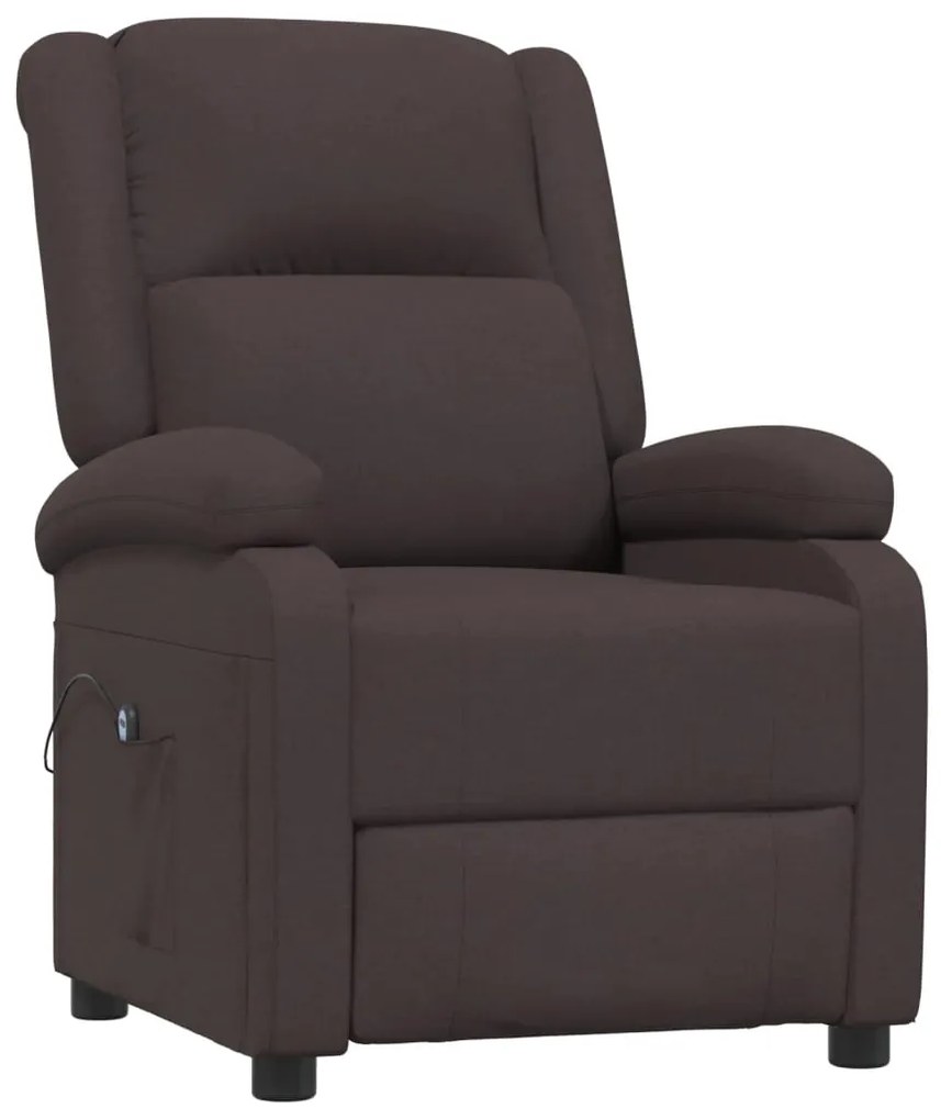 vidaXL Πολυθρόνα Ανακλινόμενη Ηλεκτρική Σκούρο Καφέ Υφασμάτινη