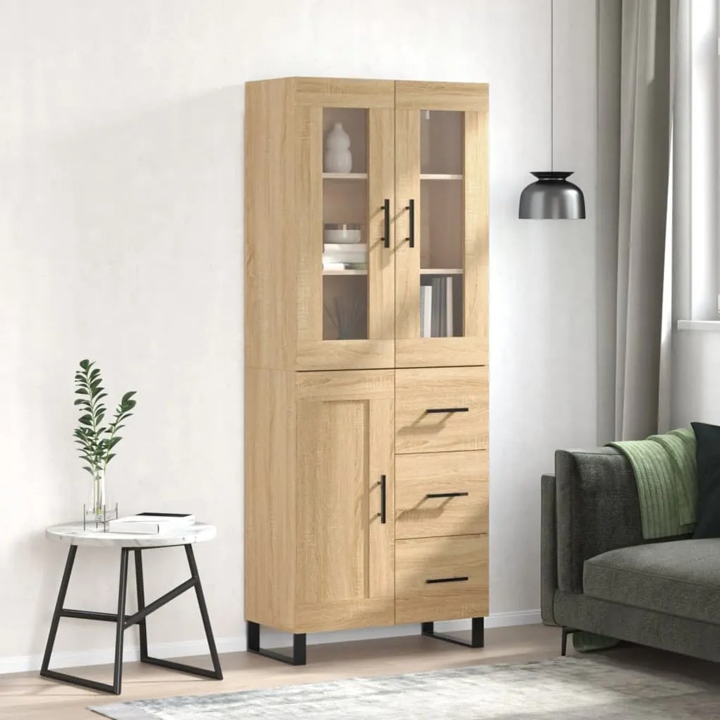 vidaXL Ντουλάπι Sonoma δρυς 69,5 x 34 x 180 εκ. από Επεξεργασμένο Ξύλο