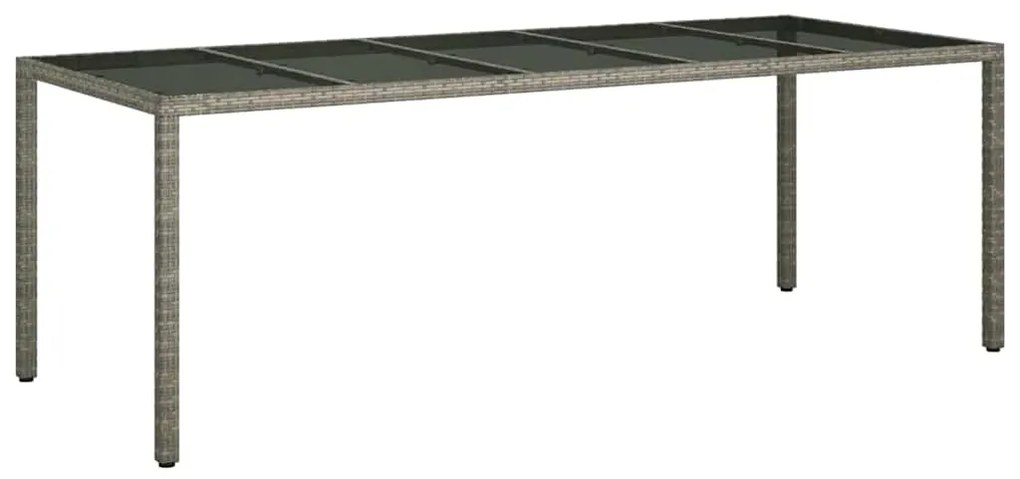 vidaXL Τραπέζι Κήπου για Φαγητό Γκρι 250 x 100 x 75 cm Πολυ ράταν