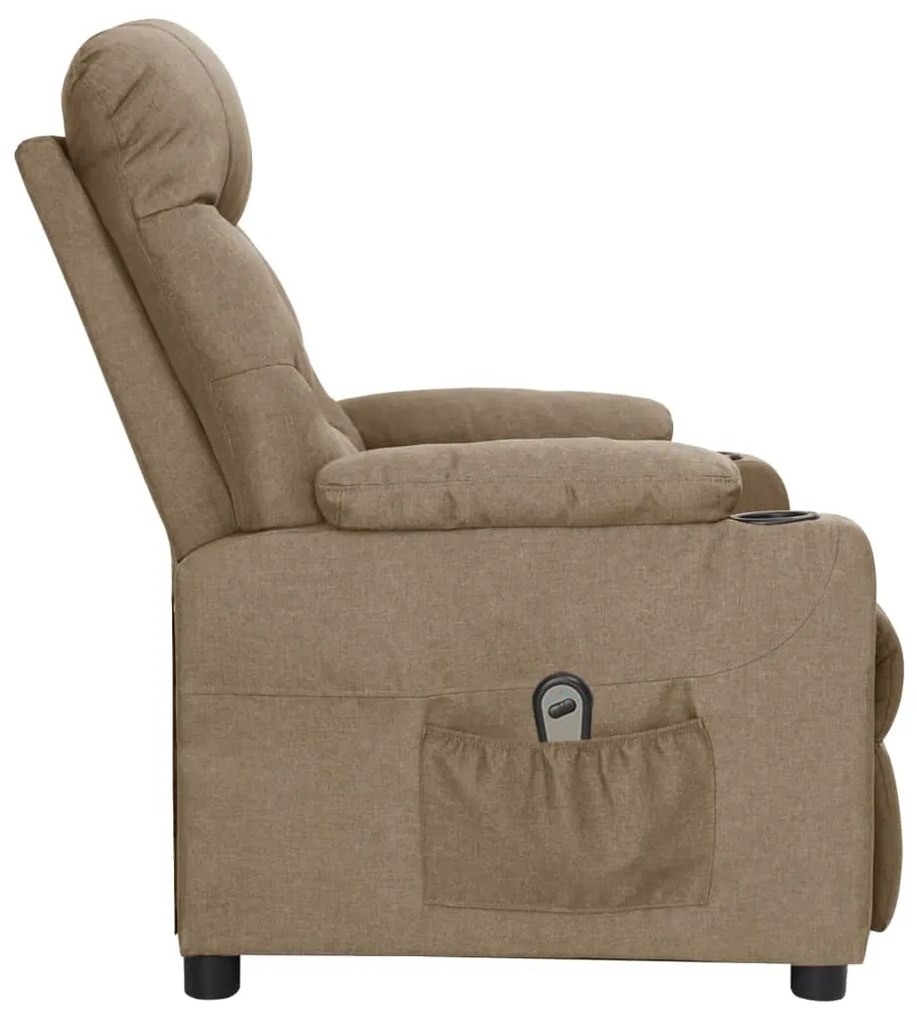 vidaXL Πολυθρόνα Ανακλινόμενη Ηλεκτρική Taupe Υφασμάτινη