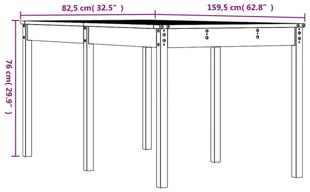 ΤΡΑΠΕΖΙ ΚΗΠΟΥ 159,5X82,5X76 ΕΚ. ΑΠΟ ΜΑΣΙΦ ΞΥΛΟ ΨΕΥΔΟΤΣΟΥΓΚΑΣ 823981