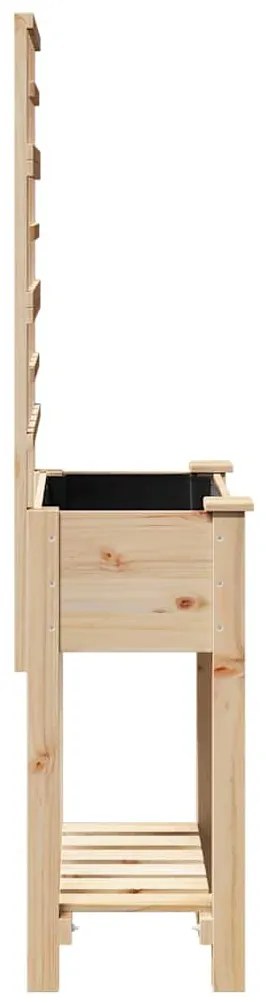 vidaXL Γλάστρα Κήπου με ράφι Μπεζ 71 x 38 x 152 εκ. Στερεό ξύλο έλατου